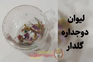 لیوان دوجداره فانتزی گل‌دار